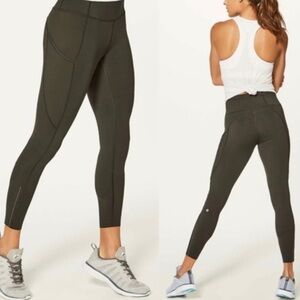 Lululemon fast and free olive leggings 25”